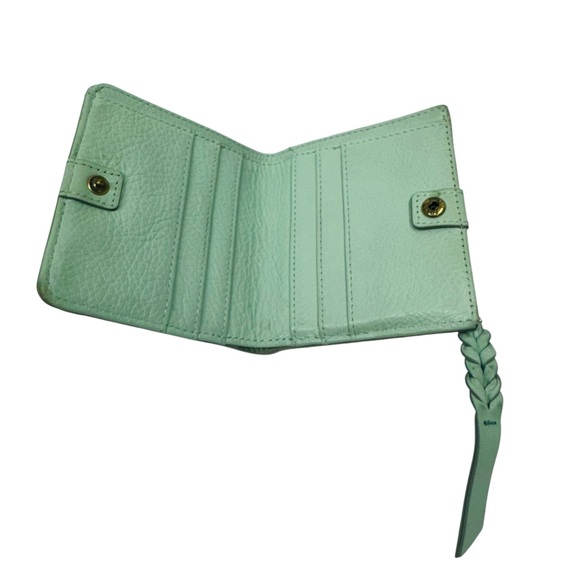 Fossil Mini Bifold Snap Wallet Small Mint Green Tassel - Picture 7 of 13
